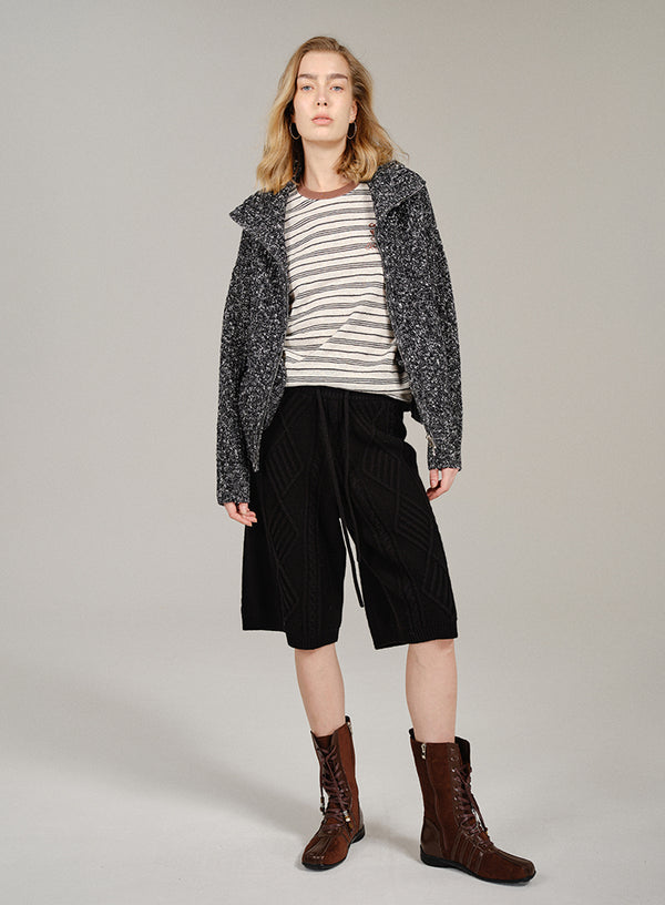 Marled Wool-blend Cardigan