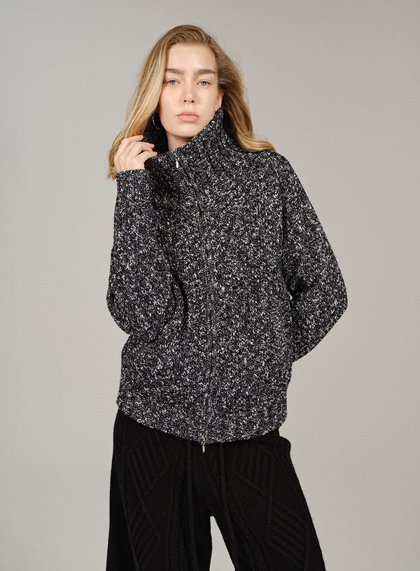 Marled Wool-blend Cardigan