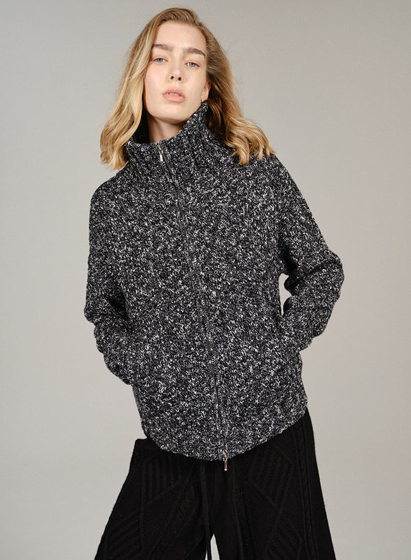 Marled Wool-blend Cardigan