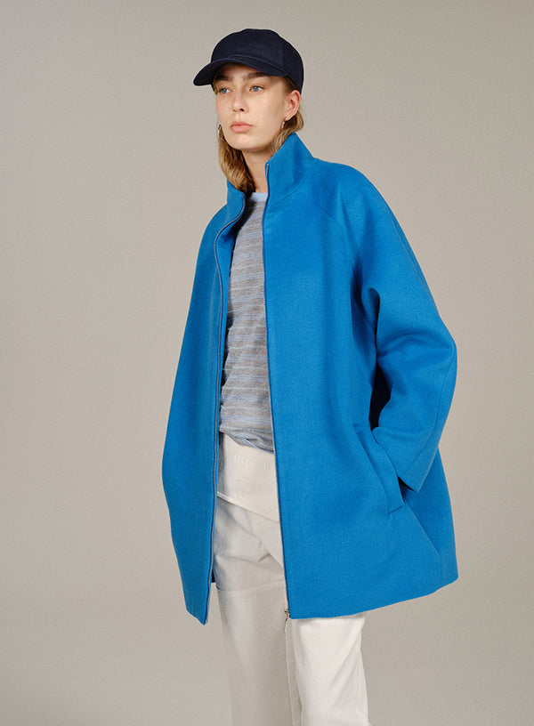 Turtleneck Wool Blend Coat