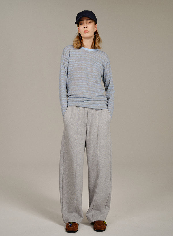 Embroidered Stripe Long Sleeve Tee