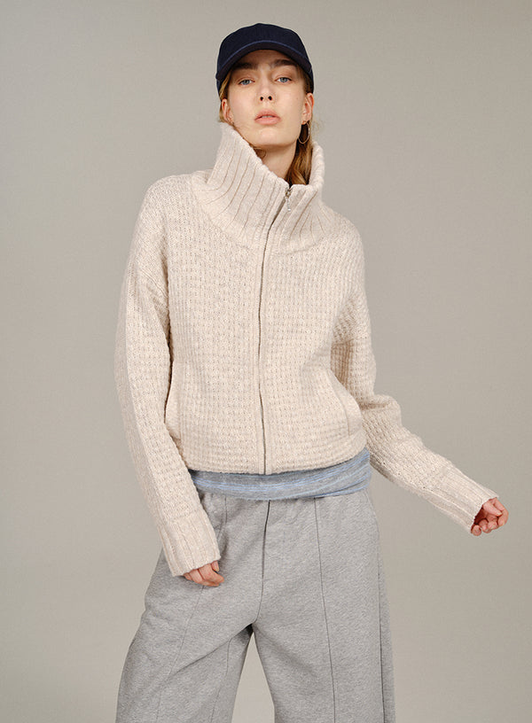 Marled Wool-blend Cardigan