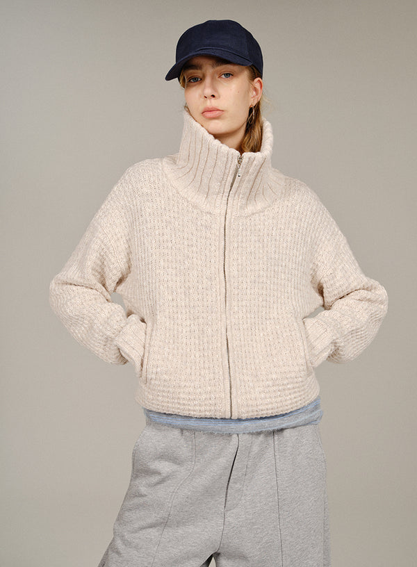 Marled Wool-blend Cardigan