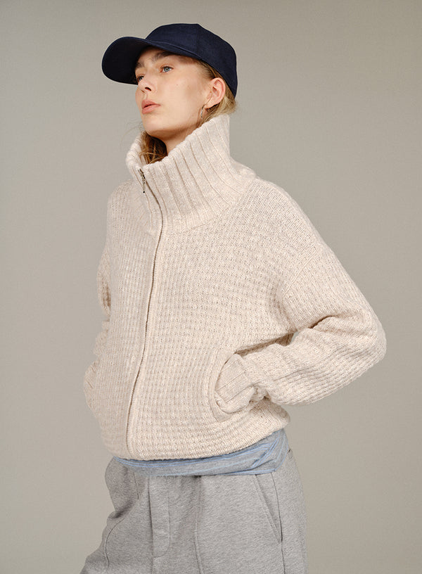 Marled Wool-blend Cardigan