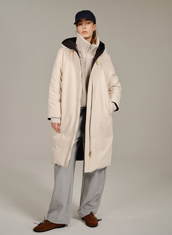 Black/White Dual Side Down Coat