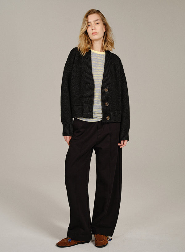 Deep V-Neck Yak Wool Cardigan