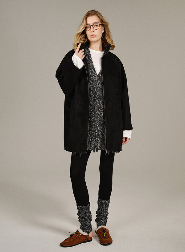 Marled Long Wool Vest Top