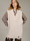 Marled Long Wool Vest Top