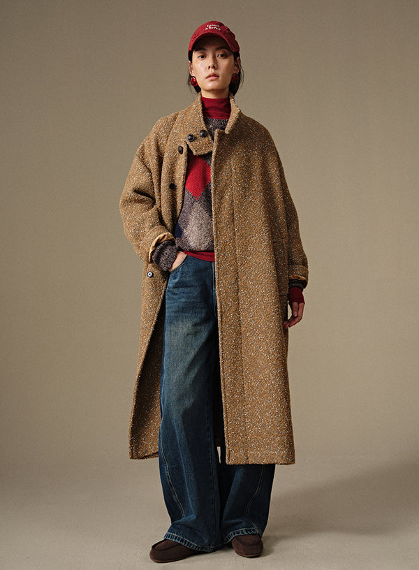 Winter Floral Long Overcoat