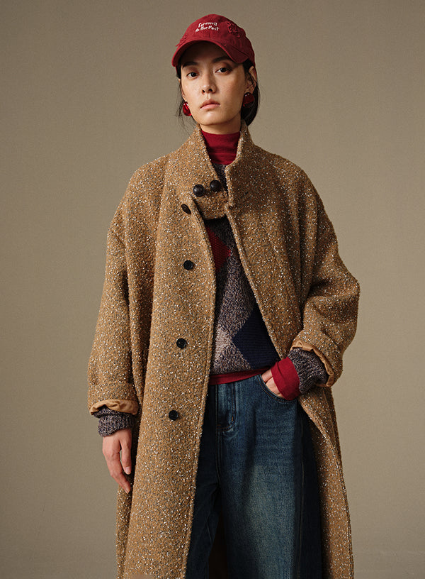 Winter Floral Long Overcoat