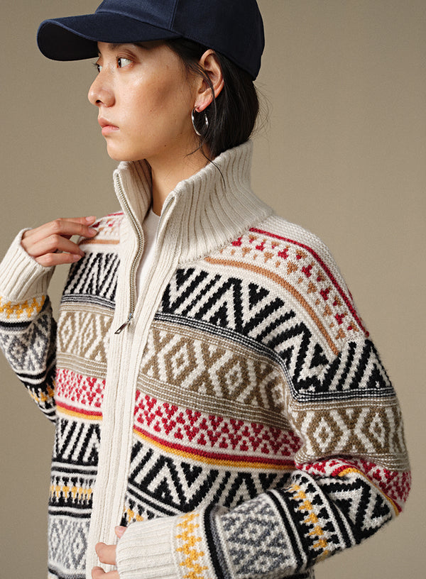 Retro Jacquard Cardigan