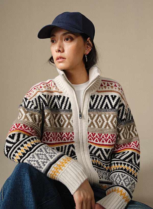 Retro Jacquard Cardigan