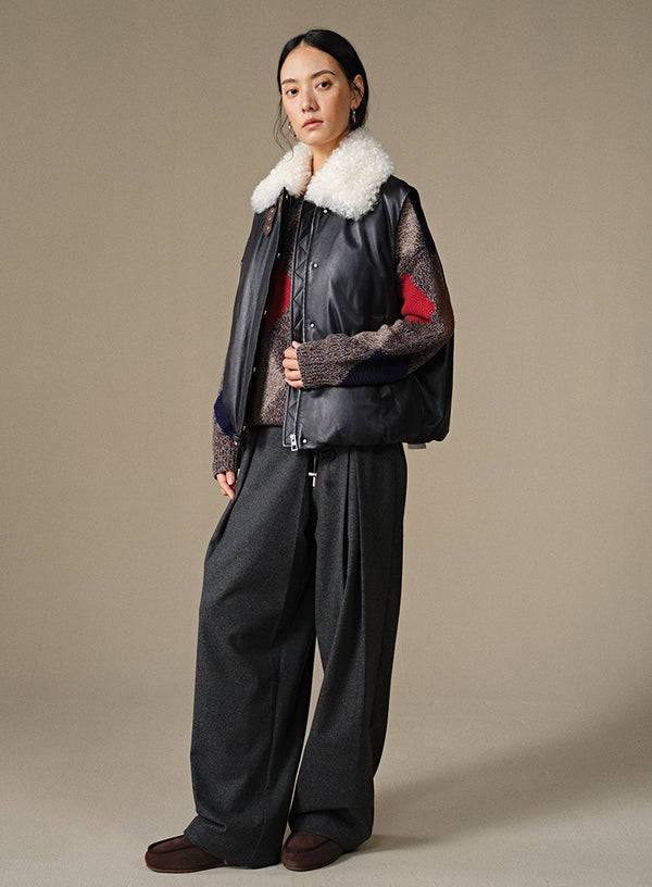 Diamond Knit Wool Sweater