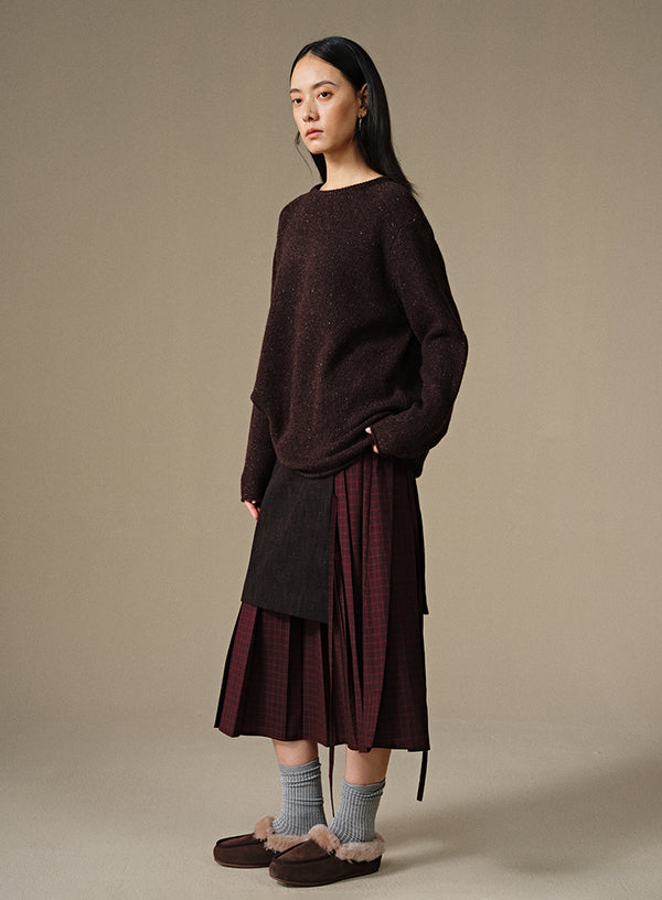 Double Layer Plaid Skirt