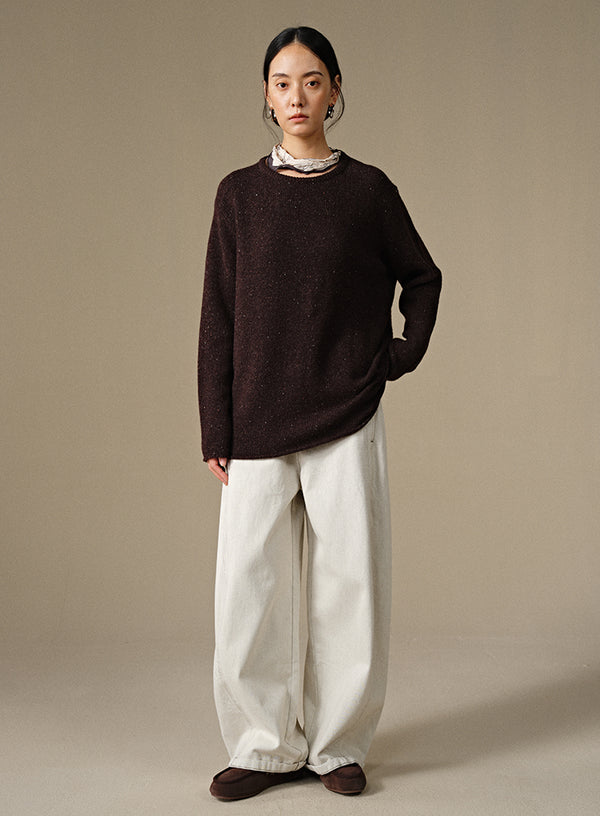 Textured Dot Wool Pullover
