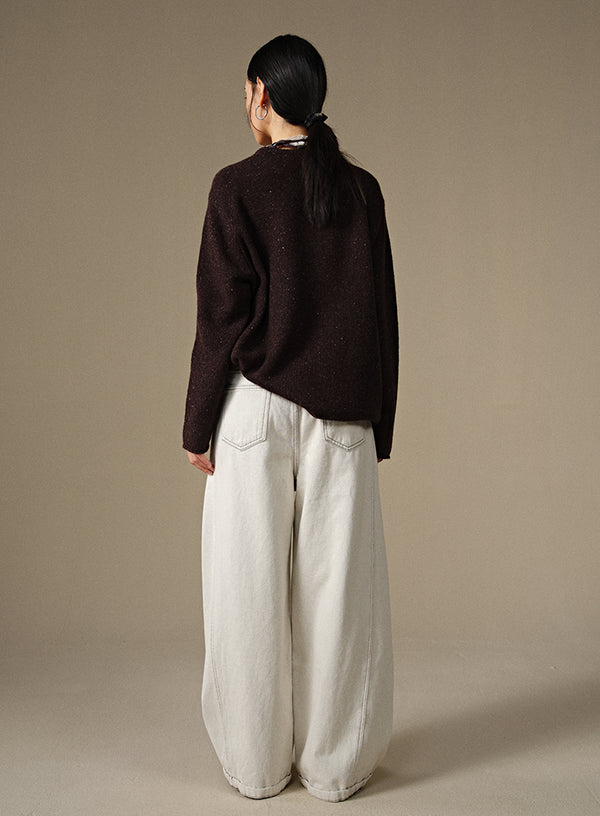 Textured Dot Wool Pullover