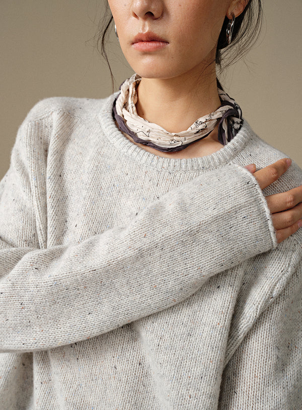 Textured Dot Wool Pullover