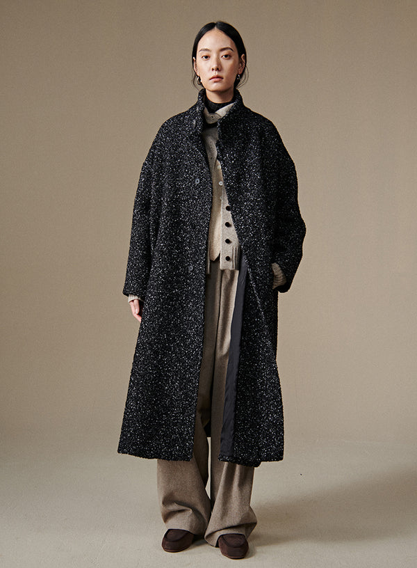 Winter Floral Long Overcoat