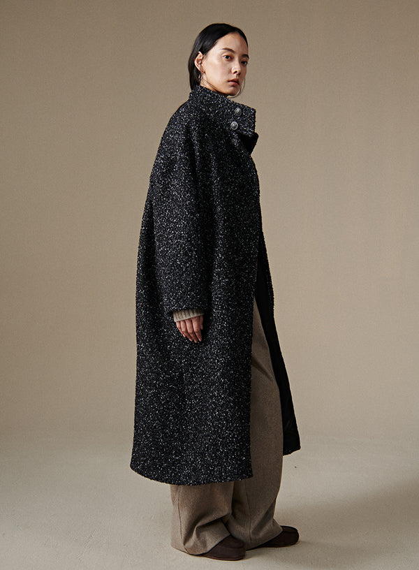 Winter Floral Long Overcoat
