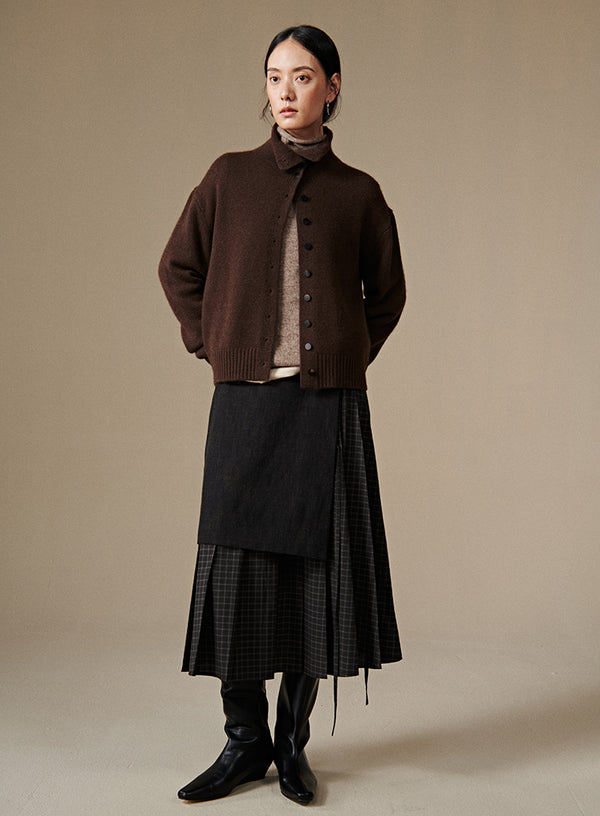 Double Layer Plaid Skirt