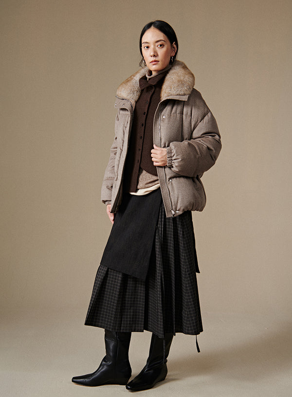 Double Layer Plaid Skirt