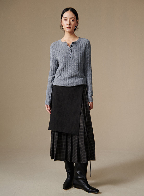 Double Layer Plaid Skirt