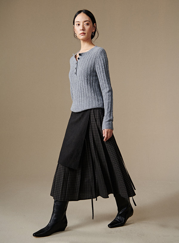 Cashmere Henley Knit Top