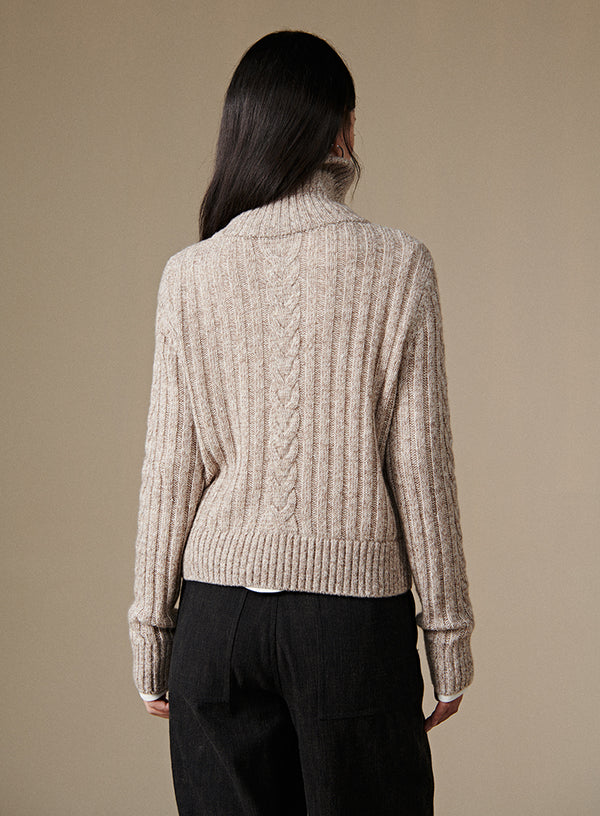 Cropped Half-Zip Sweater