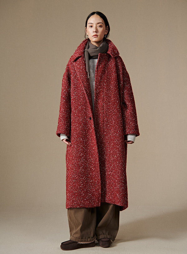 Winter Floral Long Overcoat