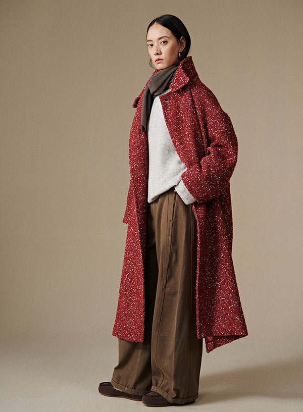 Winter Floral Long Overcoat