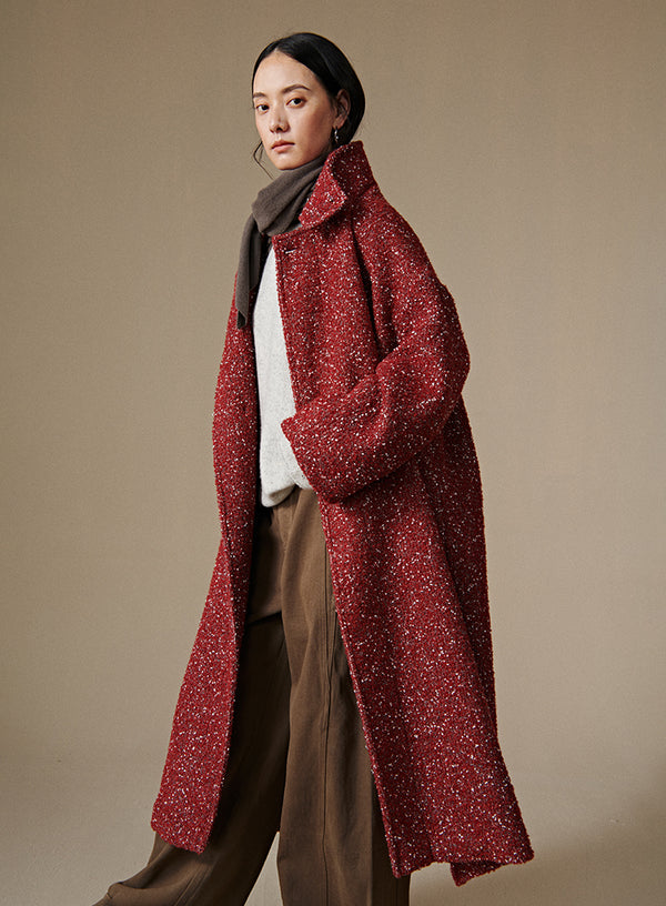 Winter Floral Long Overcoat