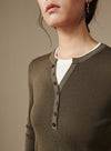 Wool Henley Layered Top