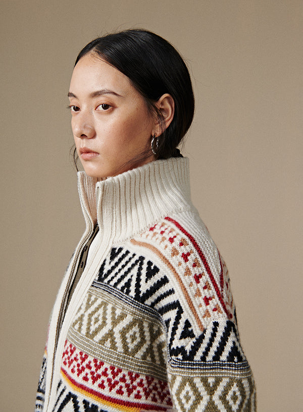 Retro Jacquard Cardigan