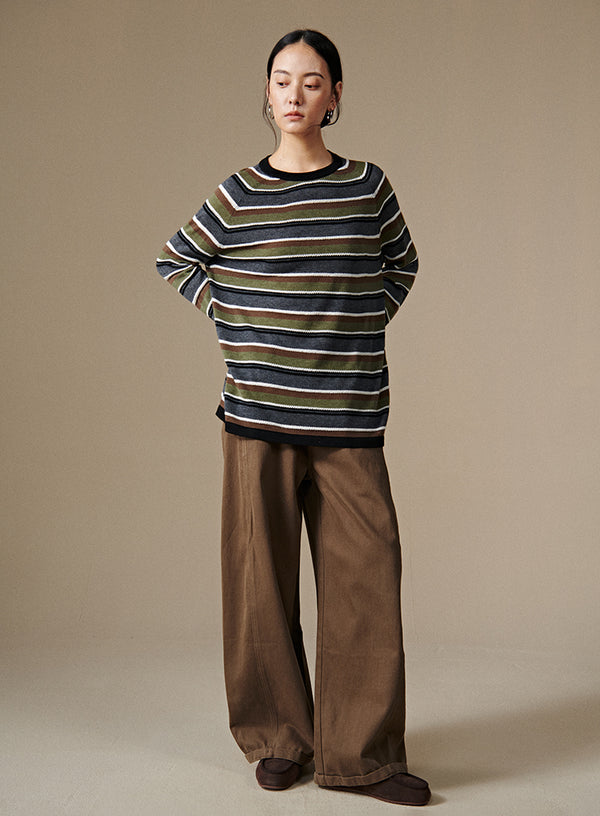 Retro Striped Knit Top