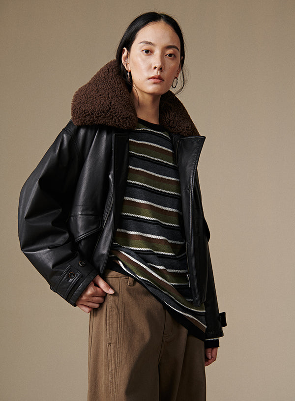 Retro Striped Knit Top