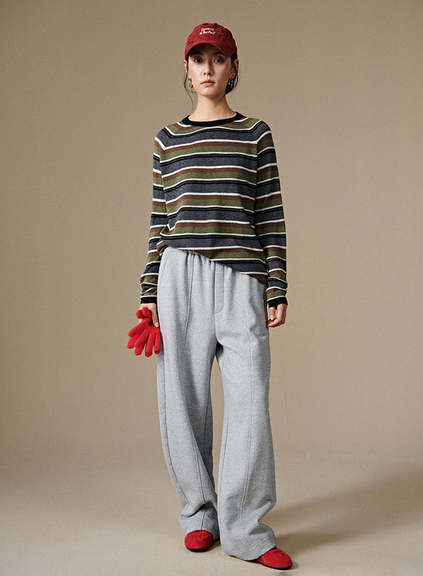 Retro Striped Knit Top