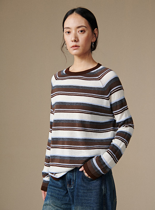 Retro Striped Knit Top