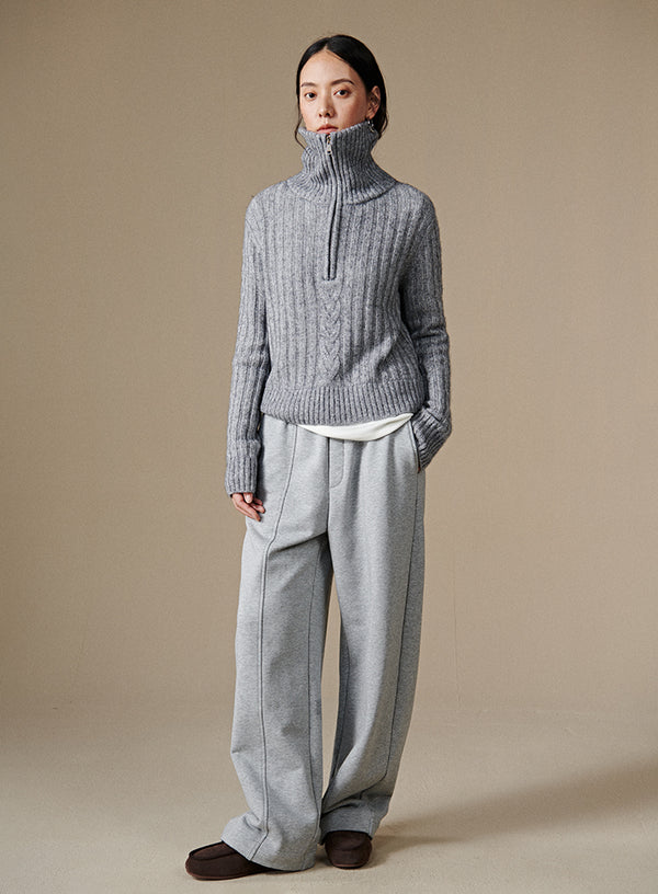 Cropped Half-Zip Sweater