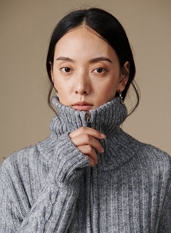 Cropped Half-Zip Sweater