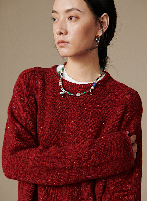 Textured Dot Wool Pullover