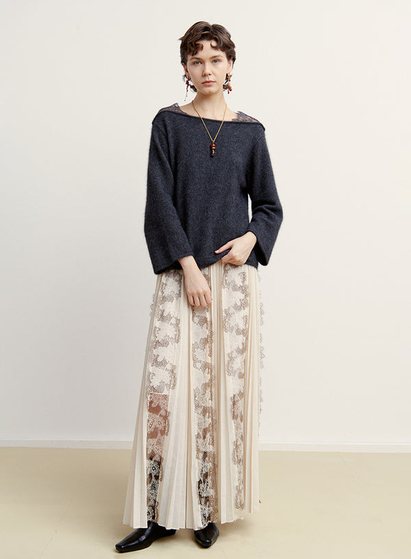 Lace Off-Shoulder Sweater