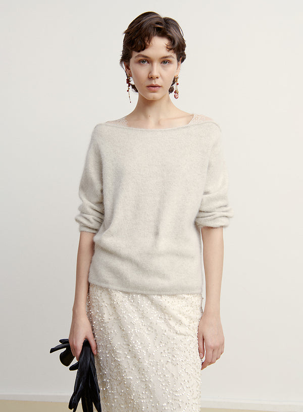 Lace Off-Shoulder Sweater