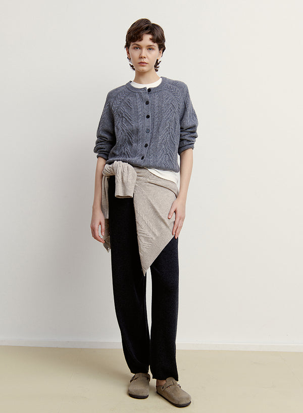 Wool Cable Cardigan