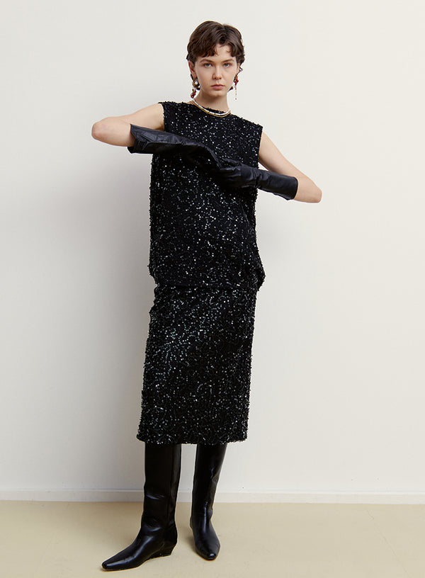 Matte Sequin Vest Top