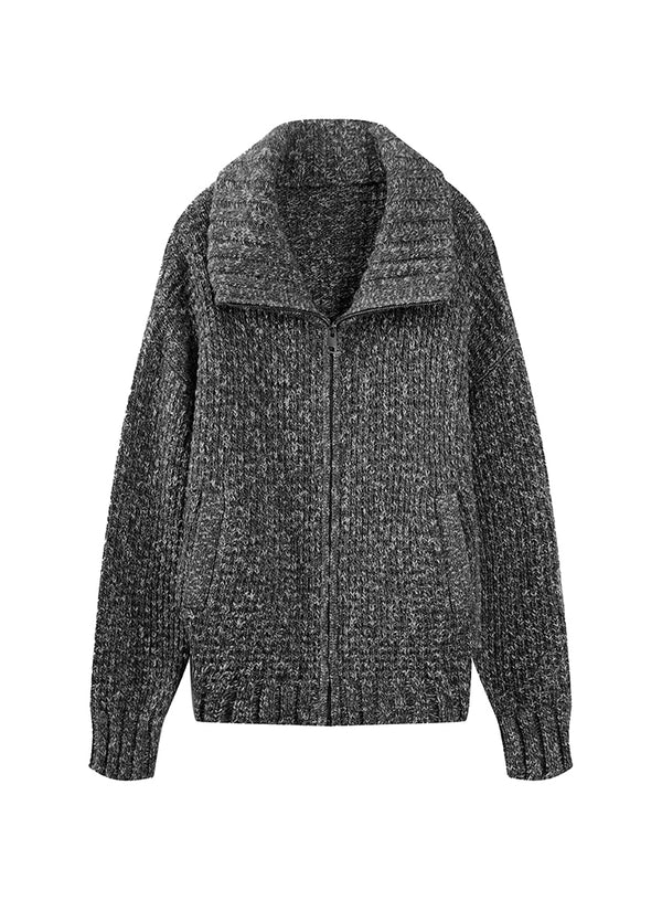 Marled Wool-blend Cardigan