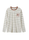 Embroidered Stripe Long Sleeve Tee