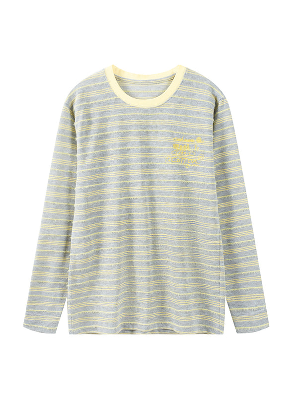 Embroidered Stripe Long Sleeve Tee