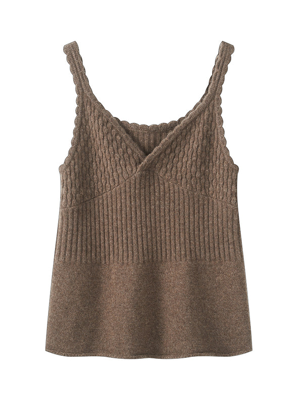 Cashmere V-Neck Sleeveless Top