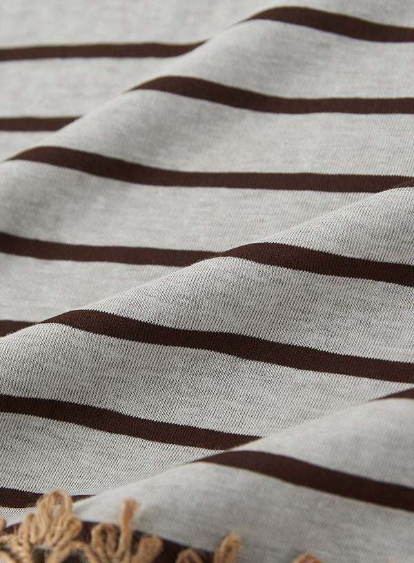 Linen Lace Stripe Top