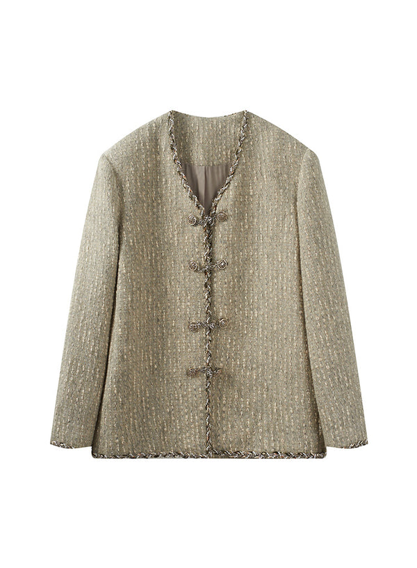 Luxe Lace V Neck Jacket
